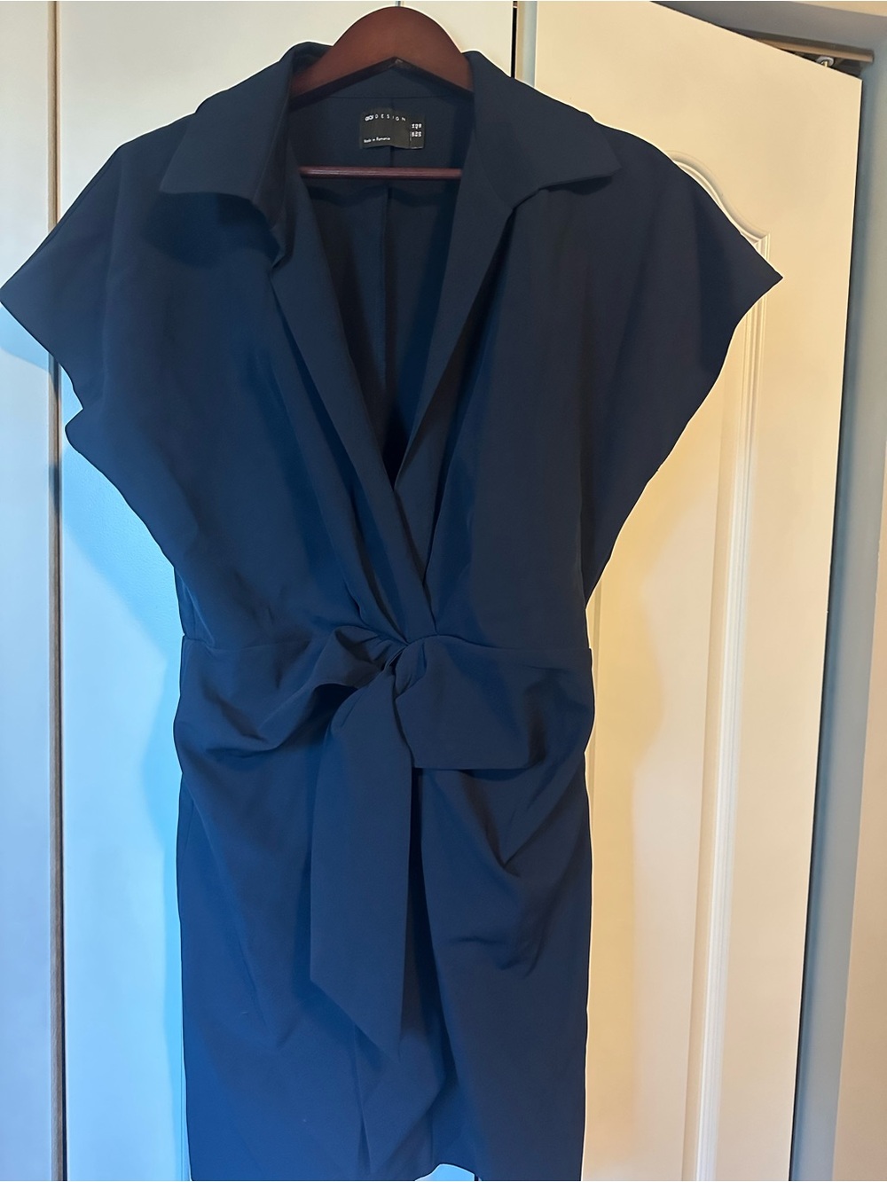 Asos Dark Navy twist front dress